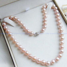 Beautiful 8mm Natural Pink South Sea Shell Pearl Round Beads Necklace 18" for sale  Shipping to South Africa