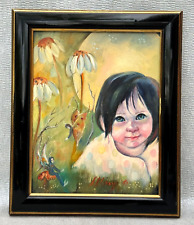 art little girl oil painting for sale  Hempstead