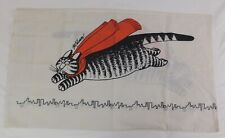 Used, Vintage B. KLIBAN Flying Super Cat Cotton PILLOW CASE White/Red/Black RARE for sale  Shipping to South Africa