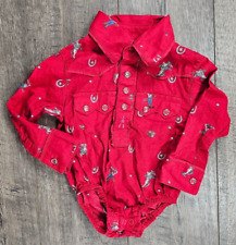 Baby Boy Clothes Wrangler 3-6 Month Red Cowboy Bodysuit for sale  Shipping to South Africa