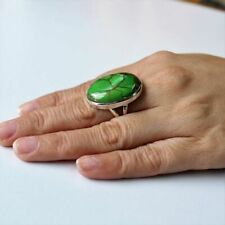 Joia verde mohave turquesa 925 anel de prata esterlina dia das mães CK-206 comprar usado  Enviando para Brazil