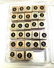 Conjunto de selos de madeira alfabeto alfabeto Stampin Up letras do alfabeto 2004 28 peças comprar usado  Enviando para Brazil