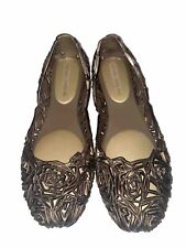 Sapatos baixos de balé MELISSA + CAMPANA Fitas II bronze rosa tamanho 39/EUA 8 comprar usado  Enviando para Brazil