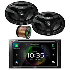 JVC KWV960BW Bluetooth USB Radio Receiver, 2x 6x9" 400W Car 2-Way Speakers, Wire, used for sale  Shipping to South Africa