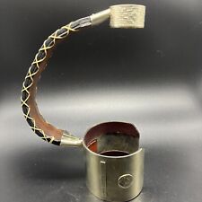 Vintage Wine Beer Bottle Holder Metal Caddy Leather Handle Argentina De Vinos A9, used for sale  Shipping to South Africa