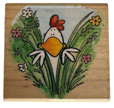 Penny Black Rubber Stamp Surprise! Chicken in the Grass Spring Animal Rare for sale  Shipping to South Africa