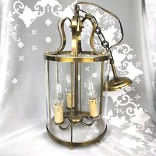 Vintage  French  Brass & Clear Glass Ceiling Lantern Light for sale  Shipping to South Africa