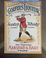 Original Vintage Golfista’s Licor Scotch Whisky Label Mansford & Baily Golf comprar usado  Enviando para Brazil
