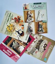 Lote de 4 folletos vintage de diseño artesanal de papel y tela floral y muñeca segunda mano  Embacar hacia Mexico