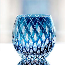Vasos de whisky azul oscuro cristal Edo Kiriko vaso hecho a mano 12 oz segunda mano  Embacar hacia Argentina
