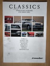 Used, Irmscher Classics parts catalogue Opel Manta Monza cadet Omega Ascona brochure for sale  Shipping to South Africa
