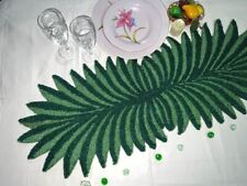 Corredor de mesa feito à mão com miçangas folhas verdes talheres de luxo 13X36 pol comprar usado  Enviando para Brazil
