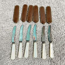 Conjunto de 6 facas antigas de serviço folheadas a prata madrepérola SHEFFIELD comprar usado  Enviando para Brazil