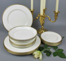 Narumi Wheaton Dinner Service Set Plates for 4. White & Gold Bone China. Mikasa., used for sale  Shipping to South Africa