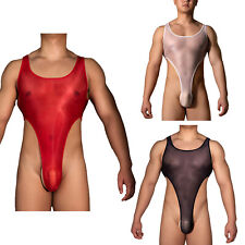 Men's Sexy Tight Fitting Clothes Suspender Underwear Perspective Jumpsuit, used for sale  Shipping to South Africa