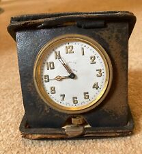 leather travel clock for sale  HORSHAM