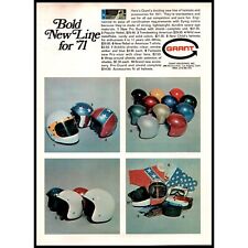 Cascos y accesorios para motocicleta Grant 1971 estampado vintage anuncio arte de pared segunda mano  Embacar hacia Mexico