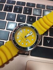 Relógio de pulso vintage Seiko 5 automático moldura preta amarelo Japão funcionando 40mm., usado comprar usado  Enviando para Brazil