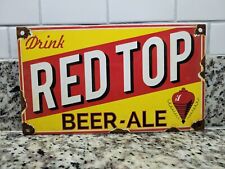 VINTAGE RED TOP PORCELAIN SIGN METAL BAR LIQUOR BEER ALCOHOL ADVERTISING PUB ALE for sale  Shipping to South Africa