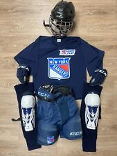 New York Rangers Youth Hockey CCM Full Equipment Set Learn to Play Pads NHL Used, used for sale  Shipping to South Africa