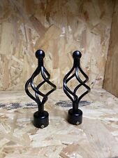 Used, Curtain Pole Rail Ends Home Office Decor Black Twisted for sale  Shipping to South Africa