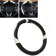 Black&White 15''/ 38cm Sport Leather Anti-Slip Car Auto Steering Wheel Cover comprar usado  Enviando para Brazil