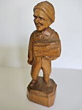 Hand Carved Wood Figurine by Quebec artist Caron Man with Log 6 1/2" for sale  Canada