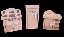 Refrigerador de cocina retro Pottery Barn Kids muñeca - fregadero de estufa raro rosa nevera segunda mano  Embacar hacia Argentina