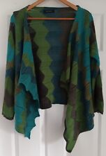 Used, Principles Ladies Green Grey Teal Turquoise Waterfall Cardigan Wool Blend Size L for sale  Shipping to South Africa