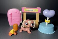 littlest pet shop dachshund #1631 puppy dog + fridge & accessories Brown LPS for sale  Shipping to South Africa