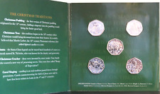 2021 50p ~ Christmas Traditions ~ 5 x 50p Coin Set ~ With Issued Card ~ BUC for sale  Shipping to Ireland