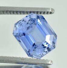 AAA+ Natural Kashmiri Pastel Blue Sapphire Loose Emerald Cut Gemstone 12x10 MM for sale  Shipping to South Africa