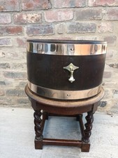 Usato, Piantatrice/carbone per botti georgiane in rovere inglese, secchio per tronchi bordi in bronzo usato  Spedire a Italy