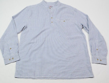 Rail Riders LOA Popover Shirt Mens Large Blue White Stripe Long Sleeve, used for sale  Shipping to South Africa