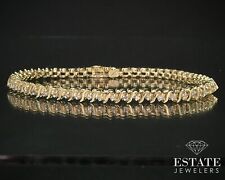 Used, 14k Yellow Gold Round .85ctw Natural Diamond Tennis Bracelet 10.2g 7.25"L  for sale  Shipping to South Africa
