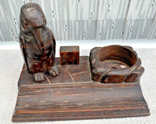 Used, Vintage Carved Wooden Bird Desk Tidy or Smokers Companion - marked KADO for sale  Shipping to South Africa