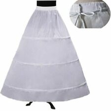 3 Hoop White Crinoline Skirt Long for A Line Bridal Dress Gown Slip Petticoat, used for sale  Shipping to South Africa