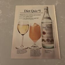 1985 anuncio impreso de ron Bacardi original vintage cuestionario de dieta #5 ron y OJ vs vino blanco, usado segunda mano  Embacar hacia Argentina