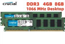 CRUCIAL 4 GB 8 GB DDR3 1066 MHz PC3-8500 DIMM de escritorio 240 pines memoria RAM 8500U segunda mano  Embacar hacia Argentina