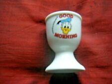 EGG CUP Donald Duck Disney Egg Cup GOOD MORNING Ceramic Egg Cup for sale  COLCHESTER