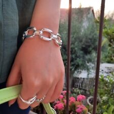 Chunky 925 Sterling Silver Chain Link Bracelet Geometric Thick Chain Bangle AU 3 for sale  Shipping to South Africa