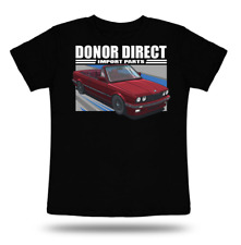 Camiseta masculina Donor Direct Import Parts E30 325i logotipo conversível preta comprar usado  Enviando para Brazil