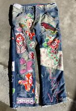 Jeans jeans upcycled Boyfriend festival wear cottage chique estilo vintage pérola comprar usado  Enviando para Brazil