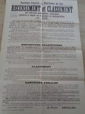 1935 affiche recensement d'occasion  Vesoul