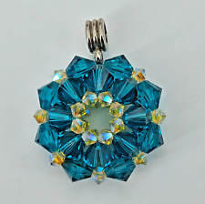 Used, Pendant Chain Pendant Women's Jewelry Craft Swarovski Element Round Turquoise for sale  Shipping to South Africa
