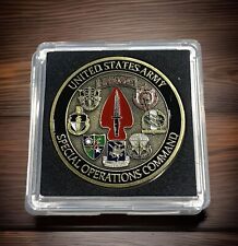 US Army Special Operations Command Challenge Coin Sine Pari-CASE INCLUDED! for sale  Shipping to South Africa