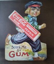 Coca-Cola Gum Store Counter Standup Cardboard Sign Coke Pepsin Dutch Boy Replica for sale  Shipping to South Africa