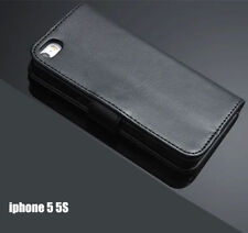 Carteira de luxo preta porta-cartão bolsa capa de couro para iPhone 5 5G 5S nova, usado comprar usado  Enviando para Brazil