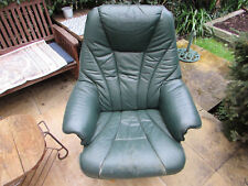 Green leather recliner for sale  READING