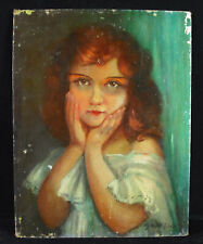 Maria ~ Hook & Eye ~ Caullet-Nantard Painting Hsp Portrait Of Fillette c1900 for sale  Shipping to South Africa